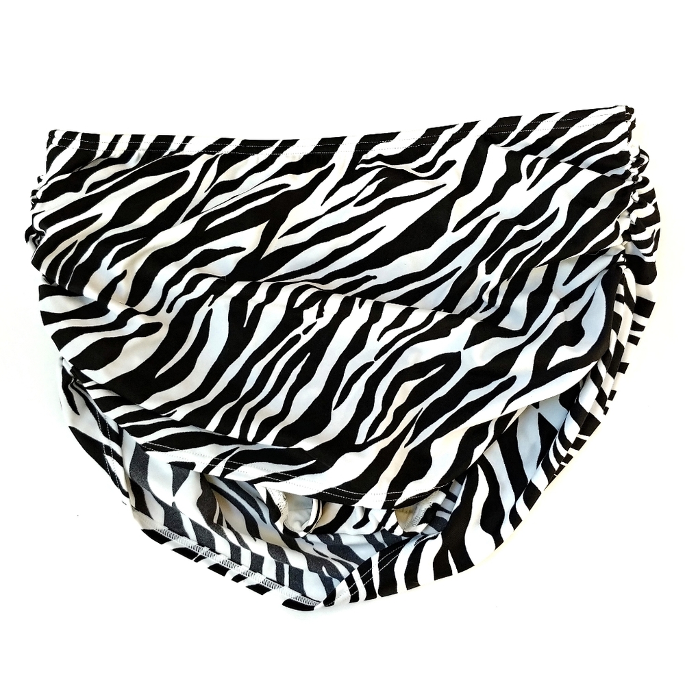 NWOT Victoria's Secret zebra print skirted bikini bathing suit bottom Medium